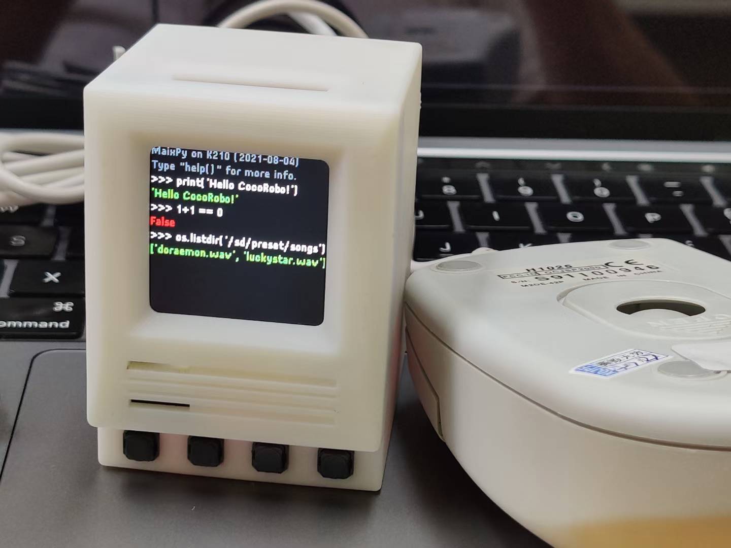 MicroPython REPL running on the device